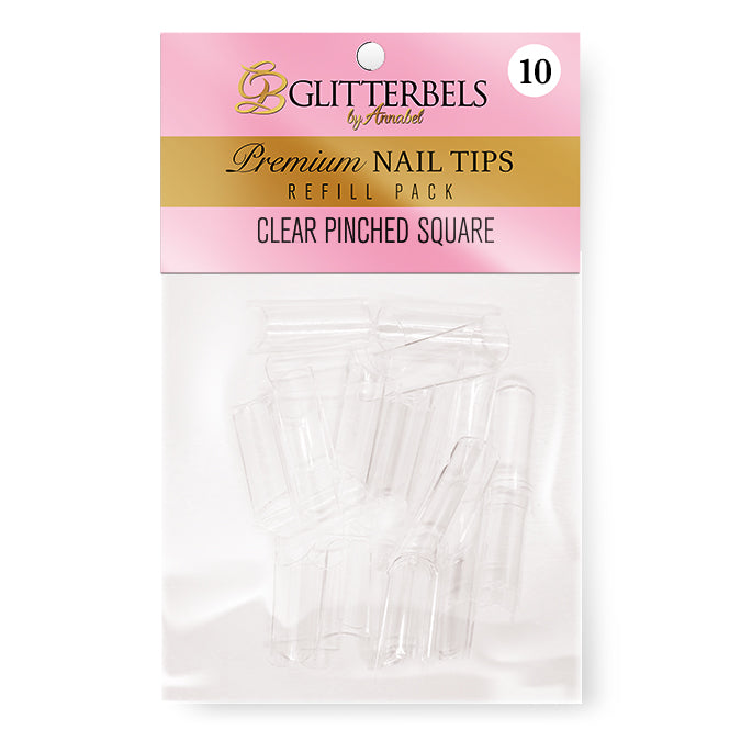 Clear Pinched Square Tips Refill - Pack of 50