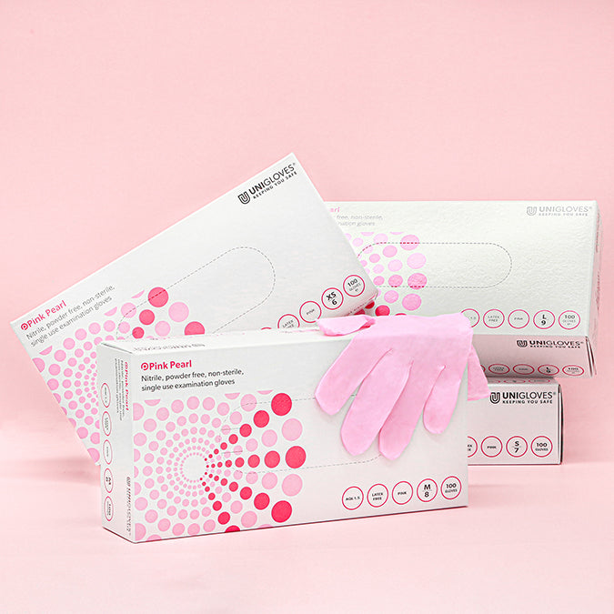Pink Nitrile Gloves - Box of 100