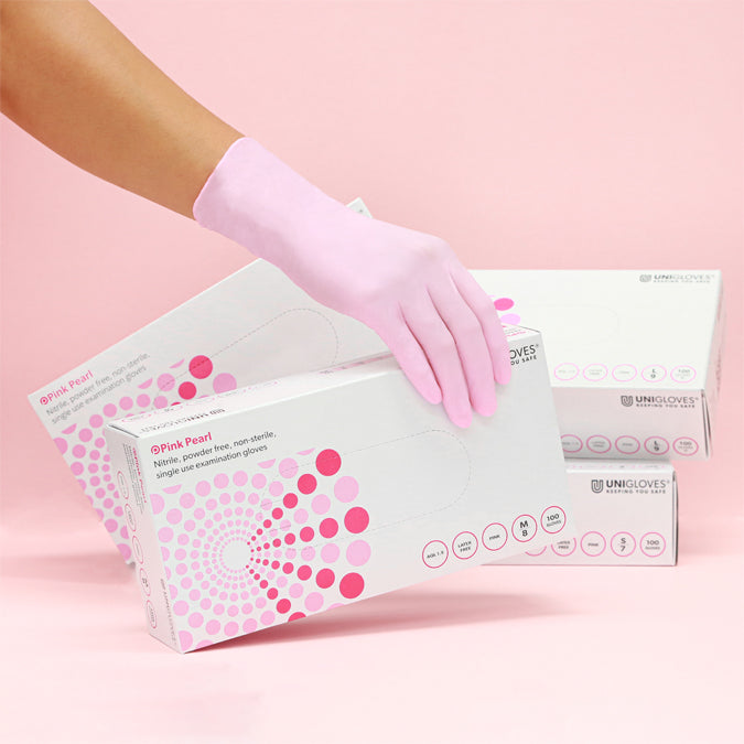 Pink Nitrile Gloves - Box of 100