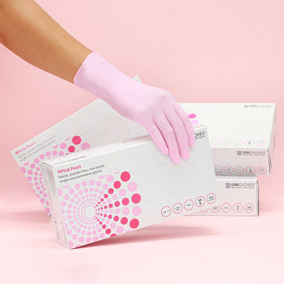 Pink Nitrile Gloves - Box of 100