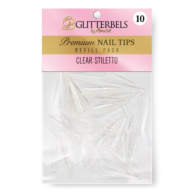 Clear Stiletto Tips Refill Pack of 50