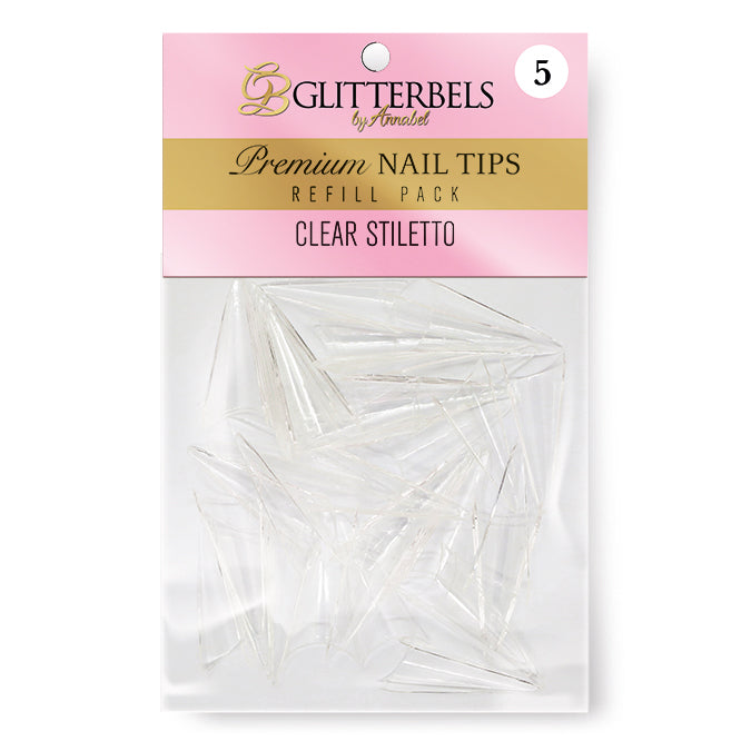 Clear Stiletto Tips Refill Pack of 50