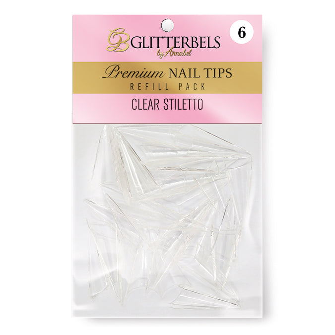 Clear Stiletto Tips Refill Pack of 50