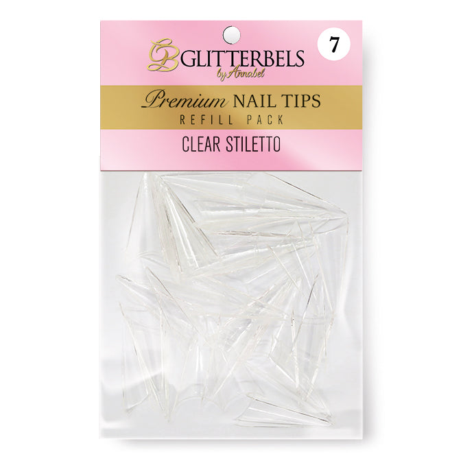 Clear Stiletto Tips Refill Pack of 50