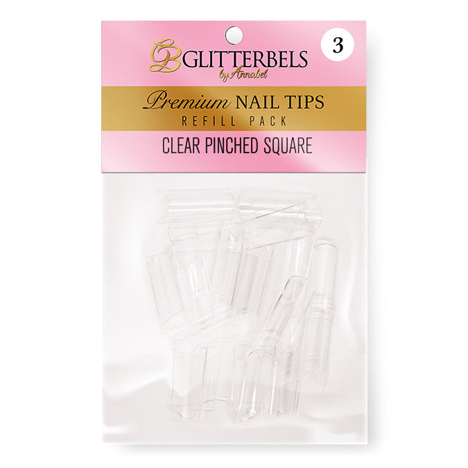 Clear Pinched Square Tips Refill - Pack of 50